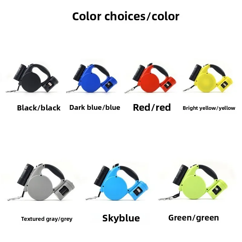 Correa de nailon para mascotas, suministros para mascotas grandes, duraderos, retráctiles automáticos, con linterna, caja de almacenamiento, collares, productos de entrenamiento para mascotas - imagen 4