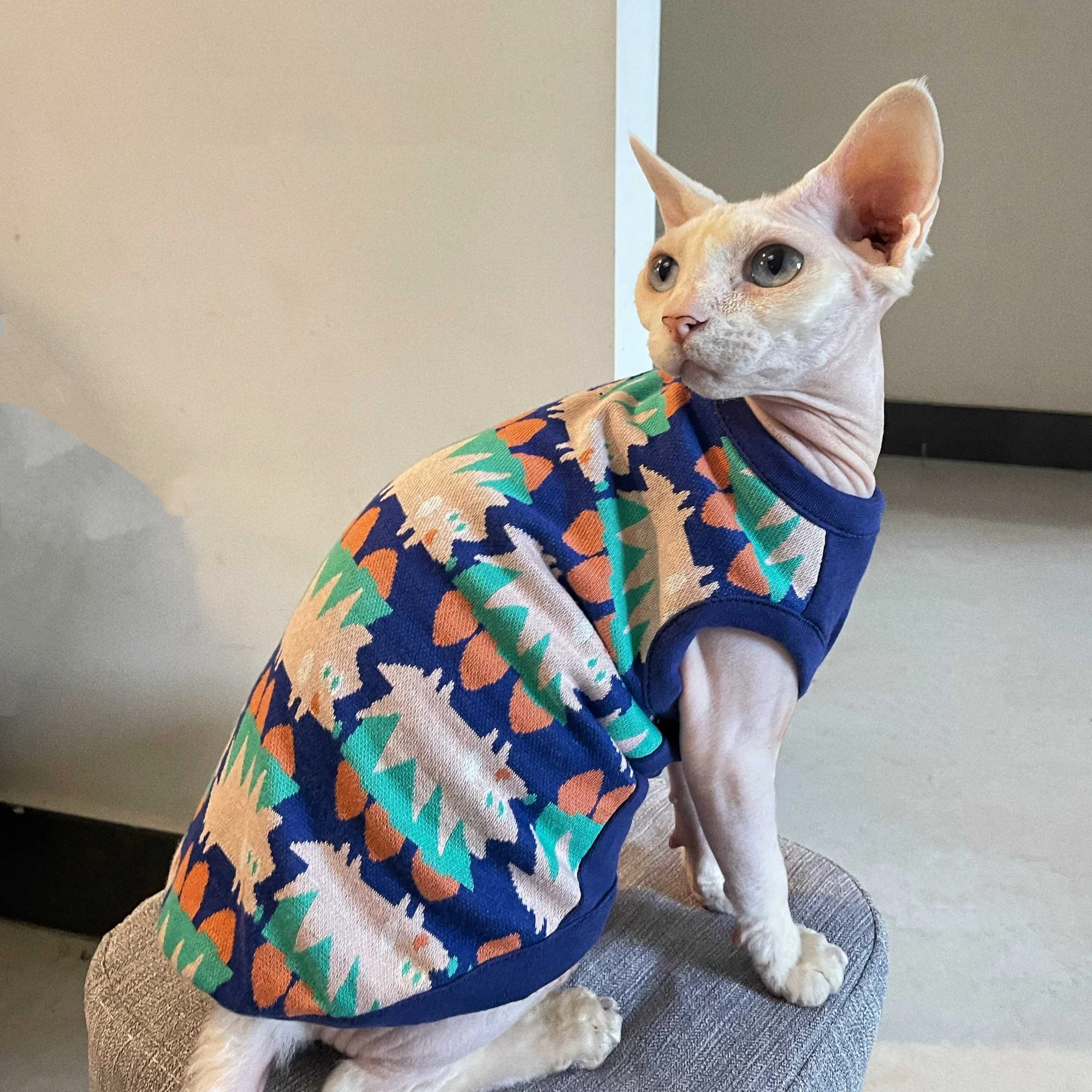 Ropa para gatos sin pelo – chaleco de algodón teñido y abrigo ligero - imagen 5