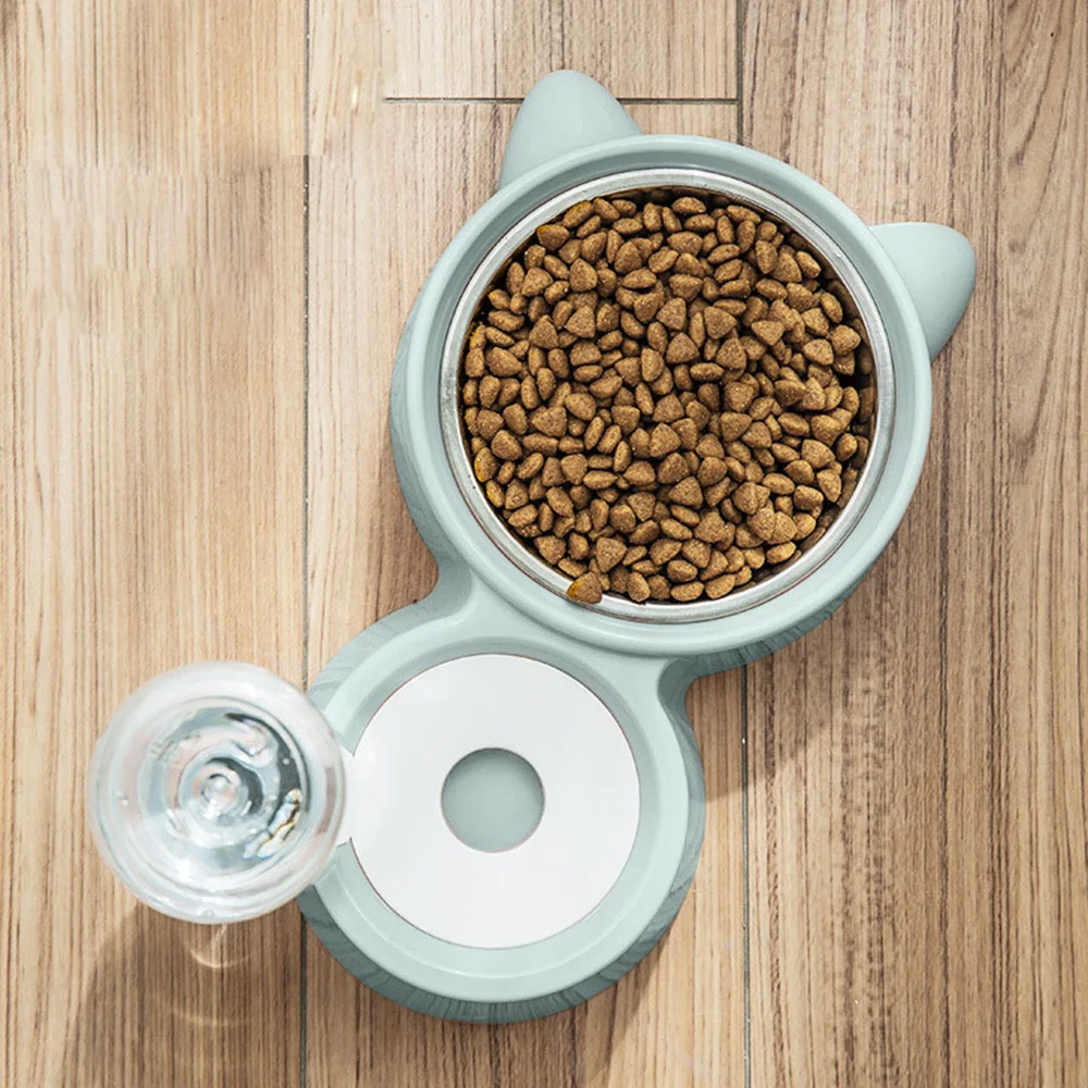 Juego de cuencos para mascotas para perros y gatos: cuenco de comida antiderrames + cuenco de agua automático, kit de platos de alimentación antideslizantes para cachorros y gatitos - imagen 5