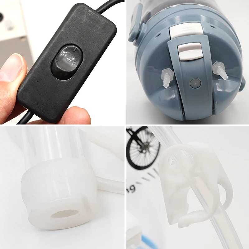 Ordeñadora de leche de impulso de doble cabeza, bomba de vacío automática de 3L, pulso eléctrico, 110V-240V, para oveja, cabra y vaca - imagen 5