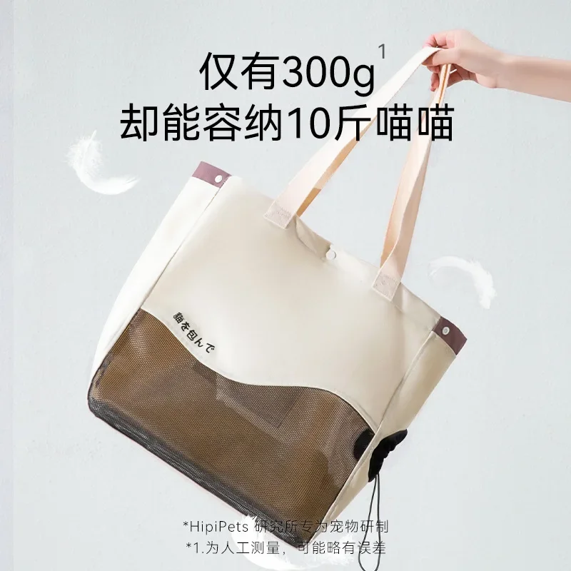 Mochila portátil de un solo hombro para salir de mascotas, mochila oblicua de lona transpirable para perros pequeños, bolsa para gatos con cabeza expuesta - imagen 3