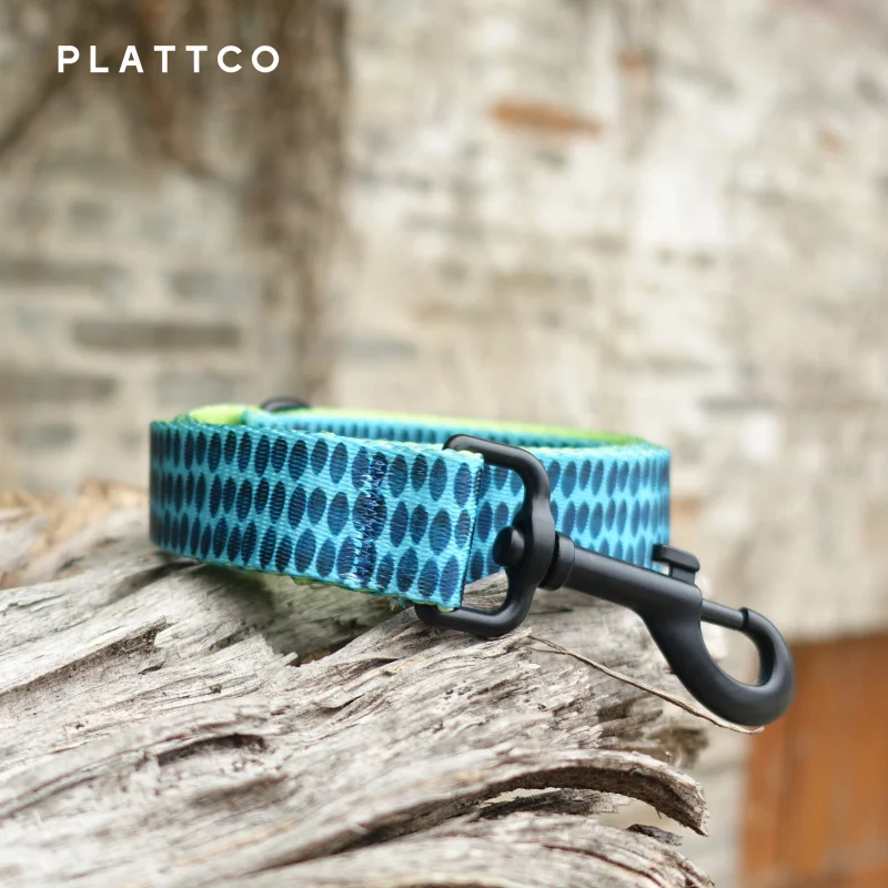 Coleira de cachorro de nylon com imitação de tinta verde PLATTCO colorida nova coleira de cachorro de tinta verde personalizada 5 tamanhos PDL320 - imagen 2