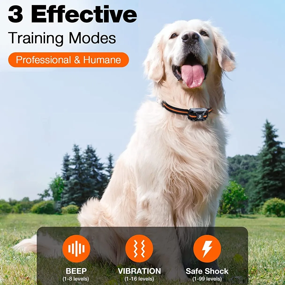 Collar de entrenamiento remoto para perros – pitido, vibración y choque