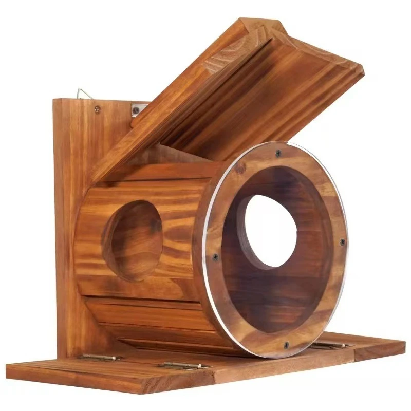 Comedero de madera para ardillas – Se monta en árbol o pared - imagen 4
