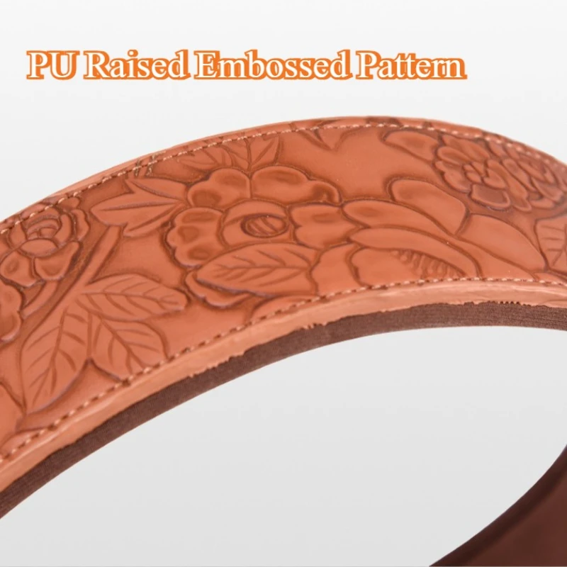 Collar de perro acolchado ancho para perros medianos y grandes, Collar de entrenamiento sin tirones de cuero PU grabado para Bulldog pastor alemán - imagen 5