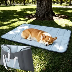 Bolsa y colchoneta plegable 2 en 1 para mascotas, transportador portátil para mascotas que se abre a una almohadilla de salón, impermeable para perros y gatos, viajes y acampada