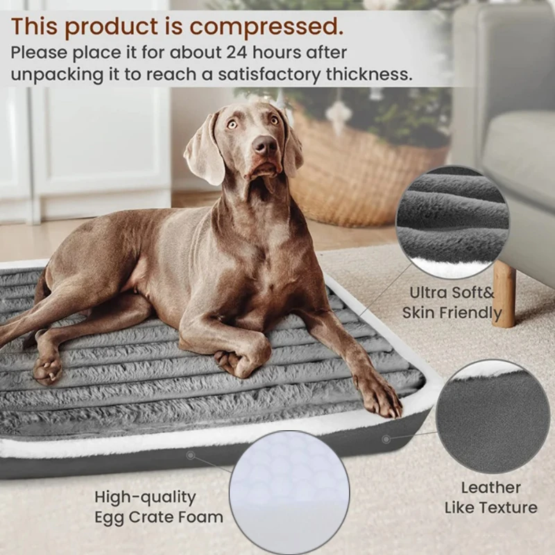 Cama de invierno para perros, almohadillas lavables para dormir para perros, perrera suave, impermeable, cama para perros grandes, caja de huevos, esteras de espuma para cachorros, razas medianas y pequeñas - imagen 3