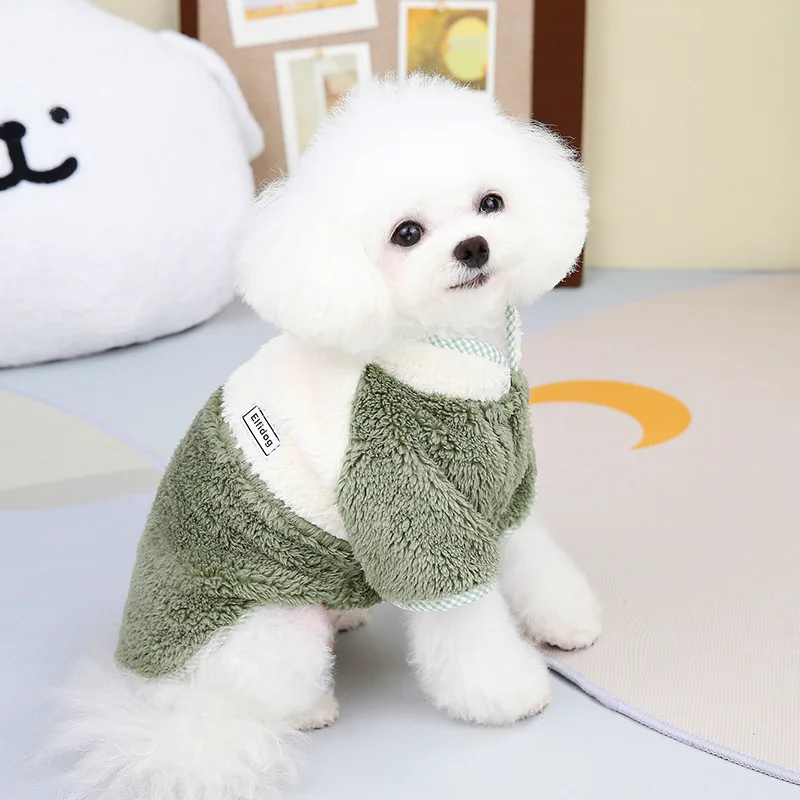 Top de retales de felpa para perros pequeños, ropa acolchada de algodón, ropa bonita para perros pequeños, ropa para mascotas, Otoño e Invierno - imagen 3