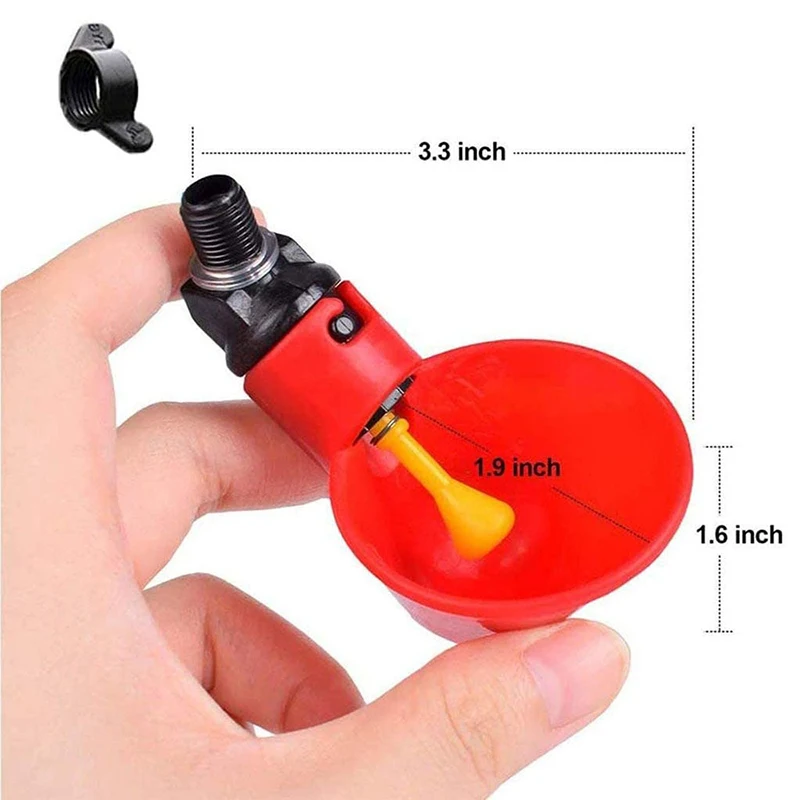 Juego de bebedero automático para aves de corral, taza de agua para pollos, comedero para aves de corral, para patio trasero - imagen 5