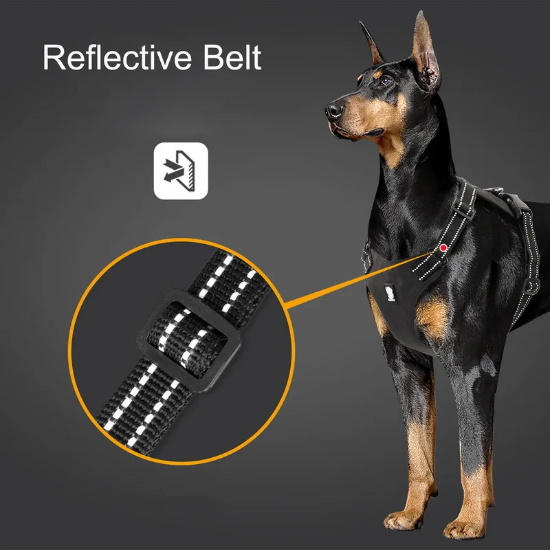 Arnés de nailon ajustable para perros grandes, chaleco transpirable para perros grandes, Bulldog Francés, Galgo, arneses para caminar al aire libre - imagen 3