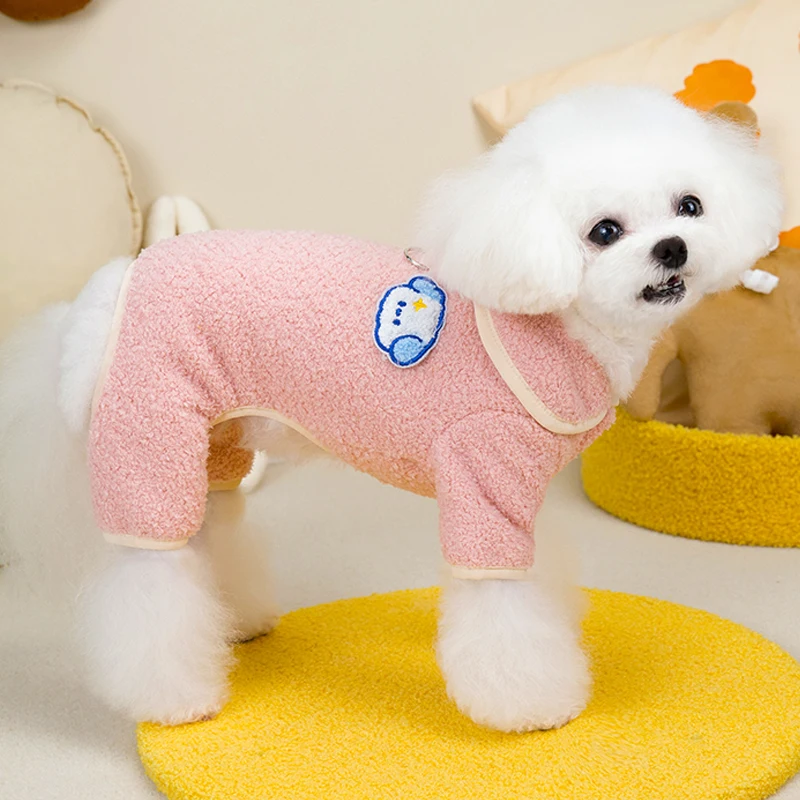 Monos cálidos de invierno para perros, ropa suave de felpa para mascotas para perros pequeños y medianos, ropa cómoda para perros, trajes para Chihuahua y Yorkies - imagen 4