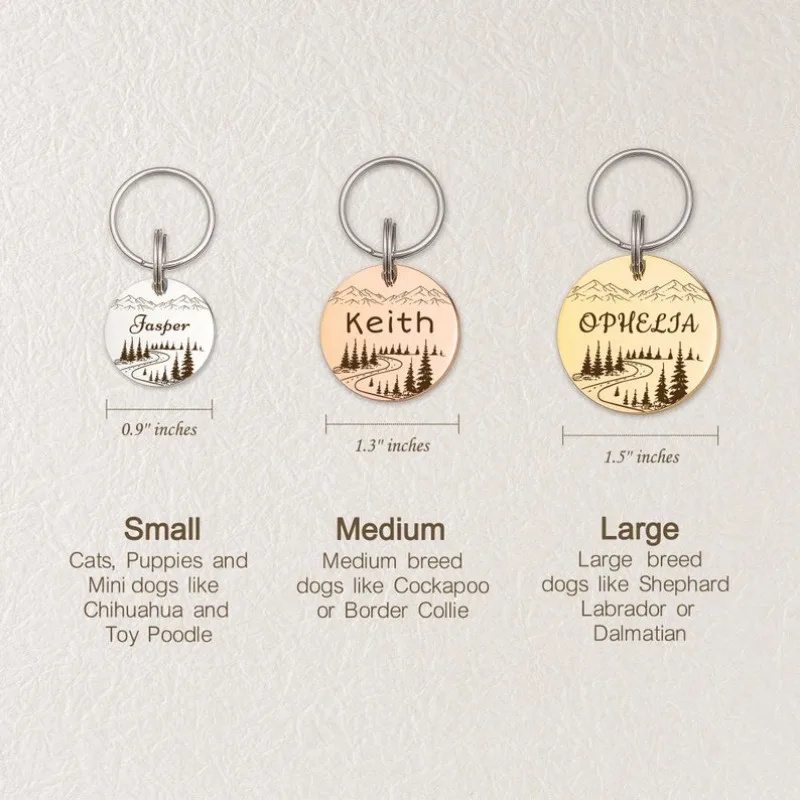 Collar personalizado con nombre de perro y gato de montaña, accesorios con etiqueta de identificación grabada, cadena, suministros para productos para perros - imagen 5