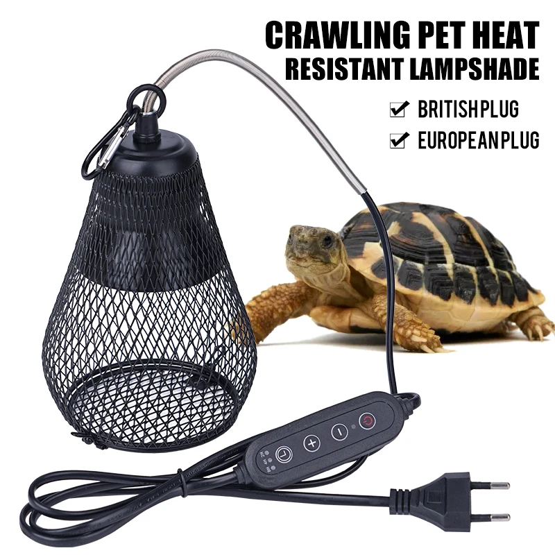 Lámpara calefactora de cerámica para mascotas, 220V, lámpara de calor para pájaros, cubierta protectora contra quemaduras, calentador emisor de luz para reptiles y aves de corral - imagen 2