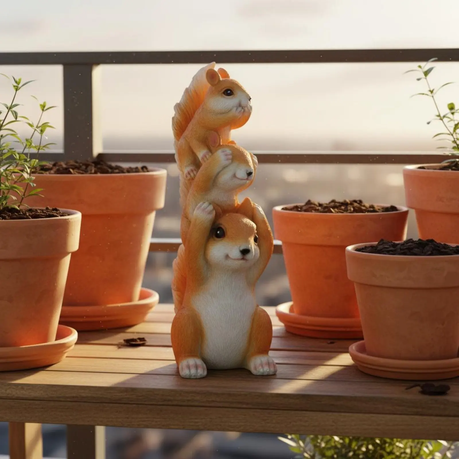 Figuras de ardilla familia para jardín – Resistente al clima - imagen 3