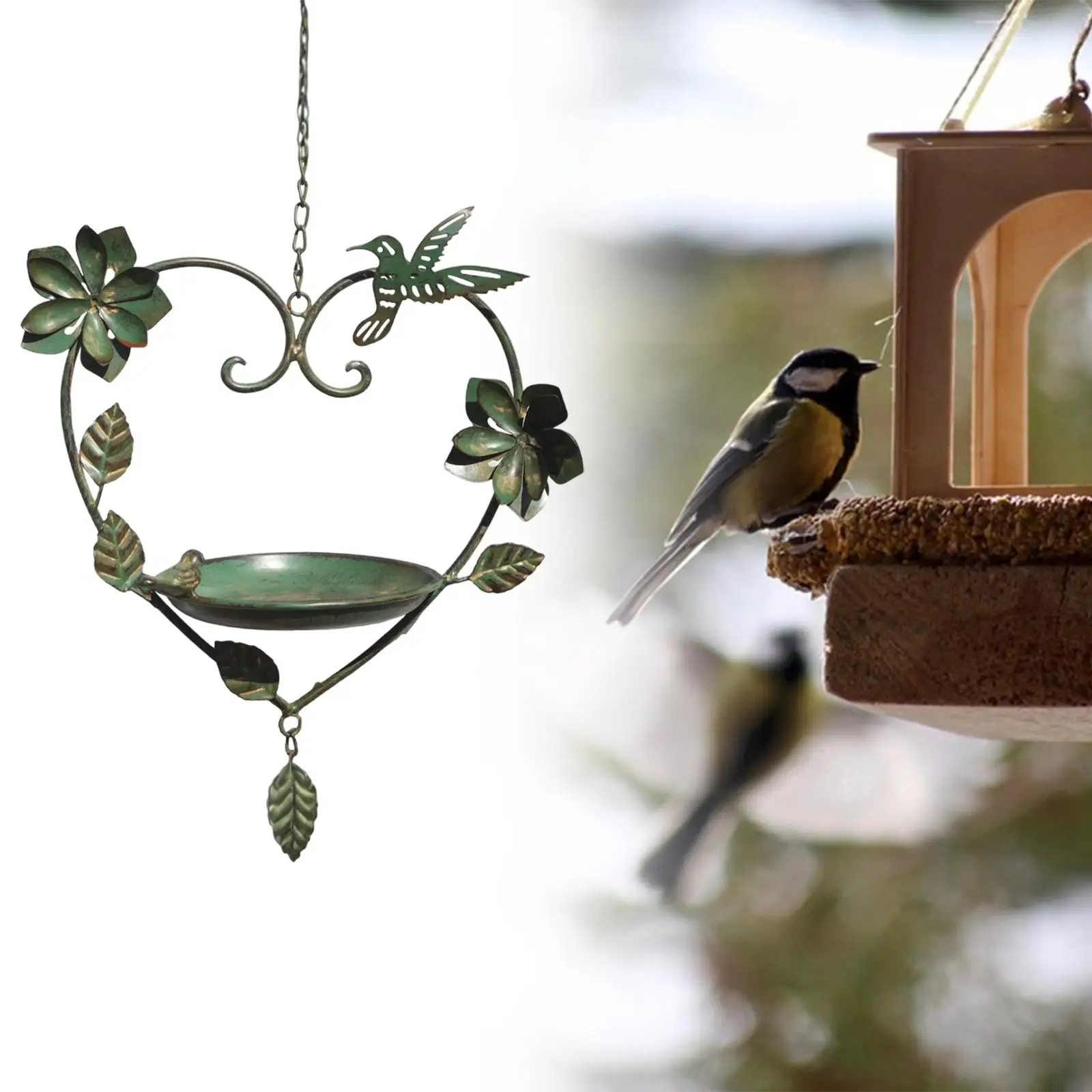 Hanging Bird Feeder Creative Bird Food Dispenser for Courtyard Backyard Yard