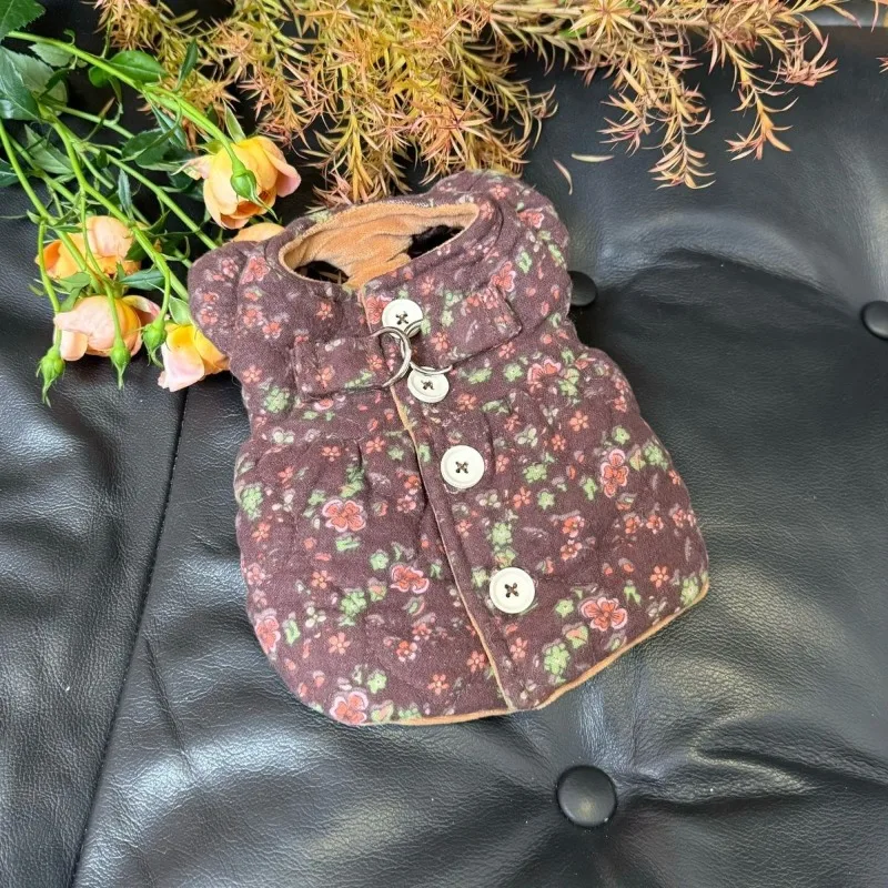 Vestido floral algodón invierno para gatos y perros pequeños - imagen 3