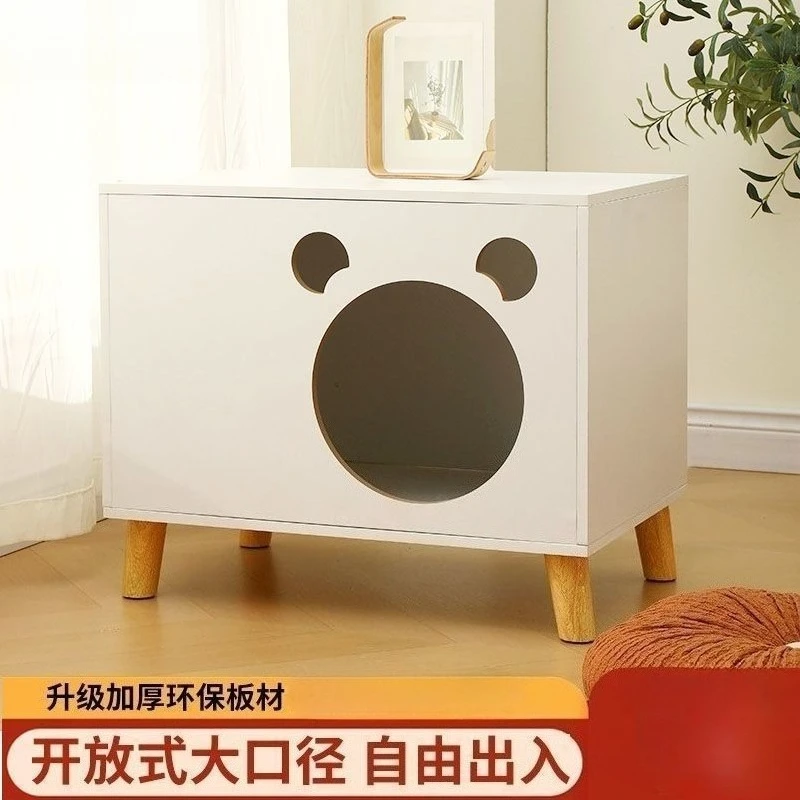Nido para gatos, casa sencilla para gatos, mesita de noche pequeña, almacenamiento Universal, mesita de noche para dormitorio para las cuatro estaciones - imagen 3