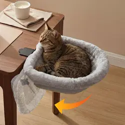 Cama colgante escritorio para gatos – Hamaca plegable de felpa
