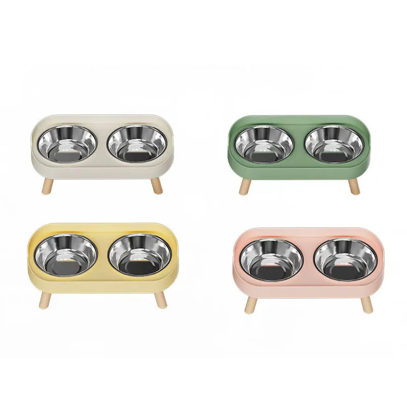 Cuenco para perros y gatos de acero inoxidable de primera calidad, comedero para mascotas con doble diseño antidesprendimiento y base antideslizante y soporte elevado para el cuello - imagen 5