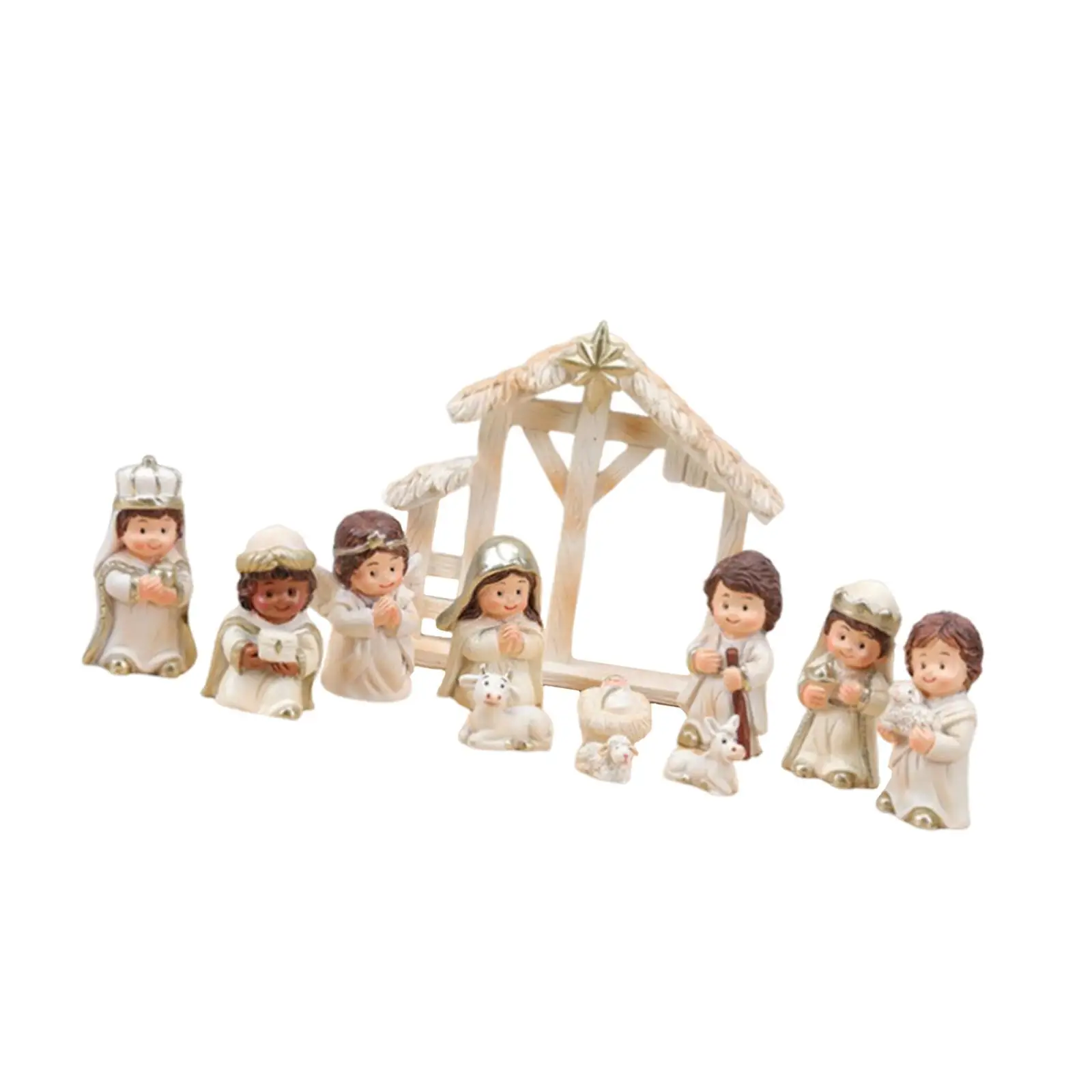12Pcs Christmas Nativity Figurines Holy Family Statues Detailed Tabletop Ornament Christmas Decorations for Tables Fireplace 12Pcs Christmas Nativity Figurines Holy Family Statues Detailed Tabletop Ornament Christmas Decorations for Tables Fireplace