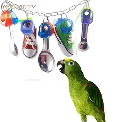 Juguete colgante acero inoxidable para loro y pájaros – Para morder