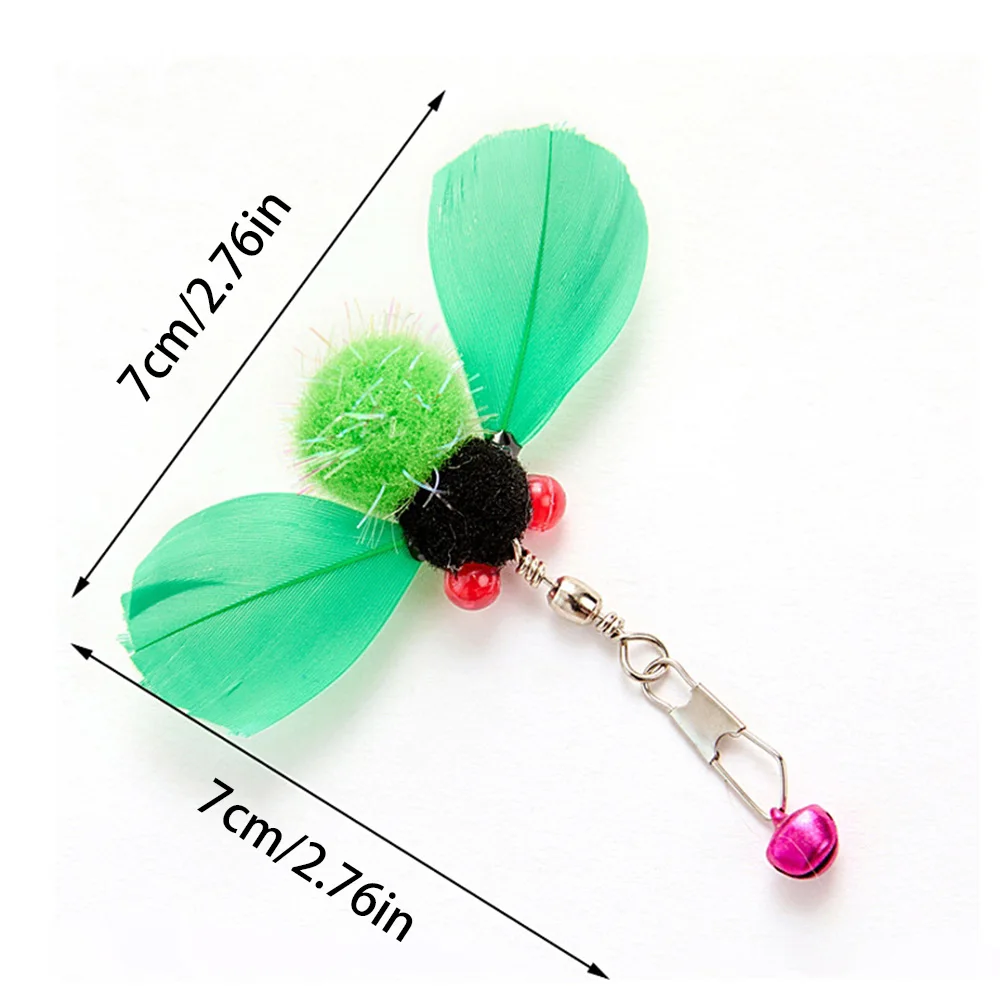 Cabezal de repuesto para rompecabezas para gatos, juguete para mascotas con plumas y insectos realistas, recambio para juego interactivo con varita para gatos - imagen 4