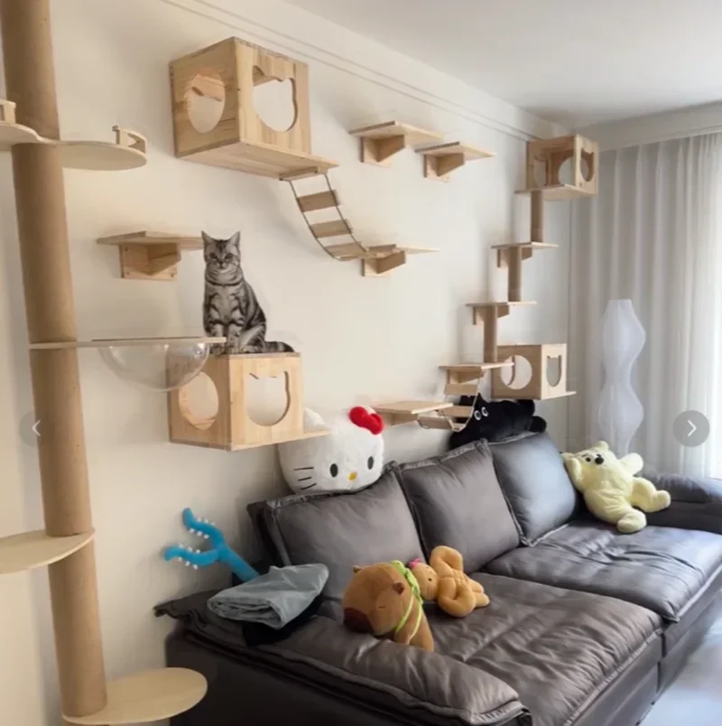 Escalera trepadora de pared para gato con sisal para afilar - imagen 3