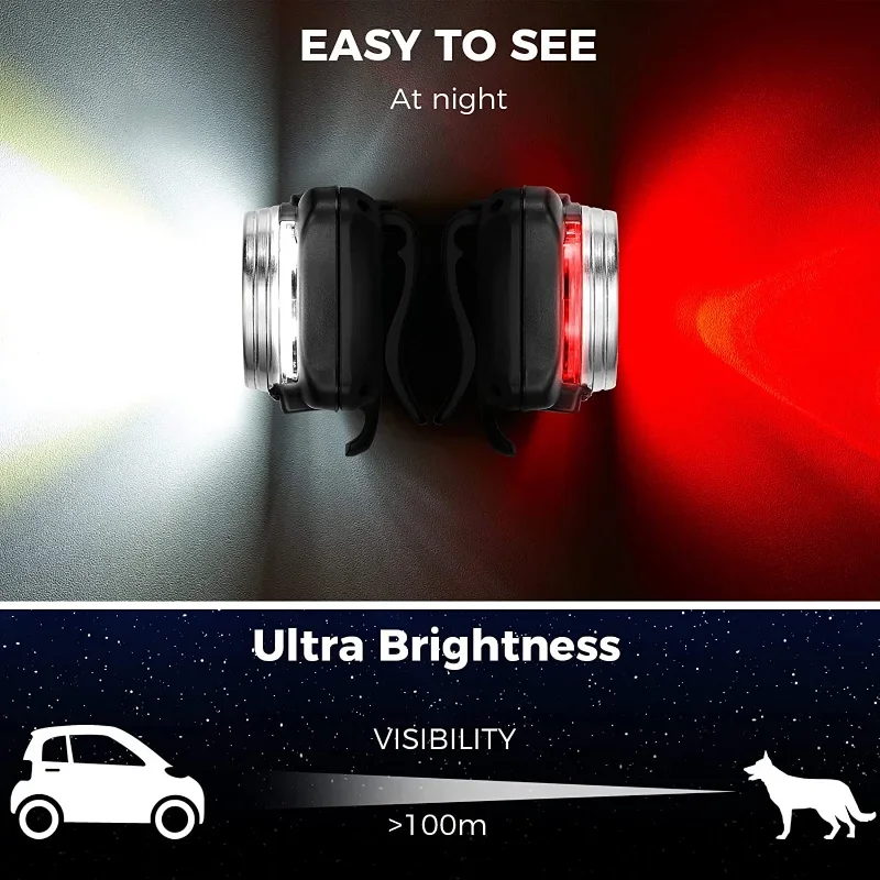Luz LED para Collar de perro para caminar de noche, luces impermeables para perros, luz recargable con Clip para mascotas, Collar para mascotas, 4 modos de luz - imagen 3
