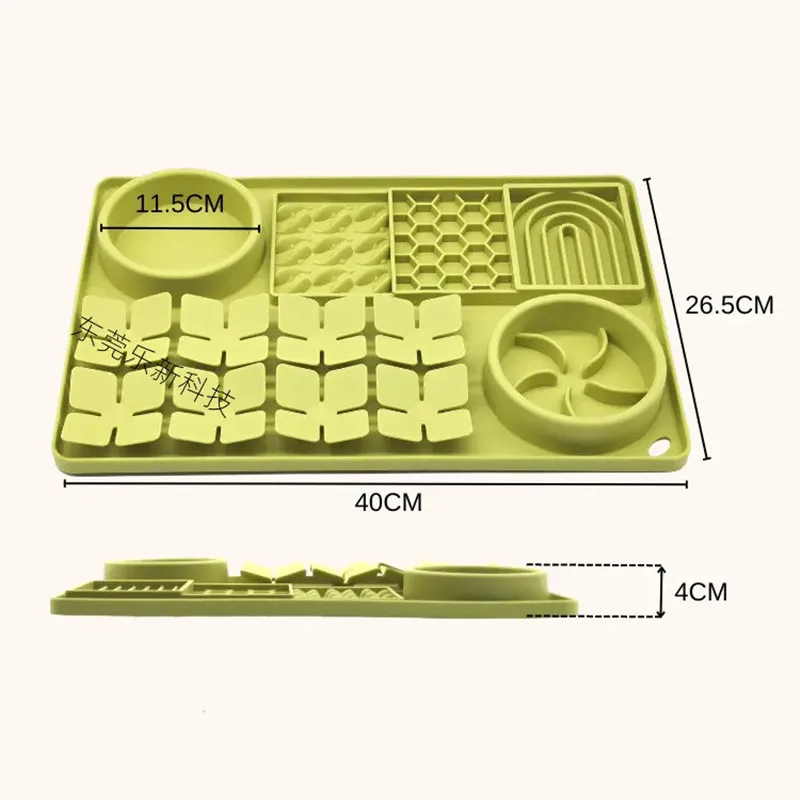 Productos para mascotas con ventosas, vajilla de silicona de doble tazón de movimiento lento para gatos y perros, antideslizante y a prueba de fugas, alimentador olfativo - imagen 4