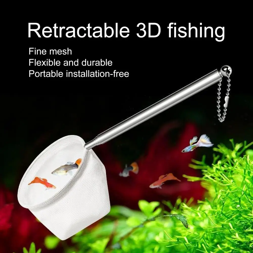 Red de pesca con mango telescópico, red de pesca de varias longitudes, red de pesca telescópica duradera y Flexible para acuarios domésticos, larga para facilitar - imagen 3
