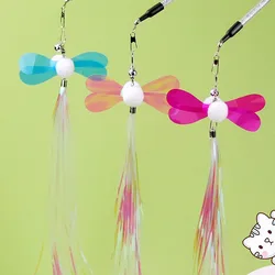 Varita interactiva para gatos con plumas, campana y mariposa