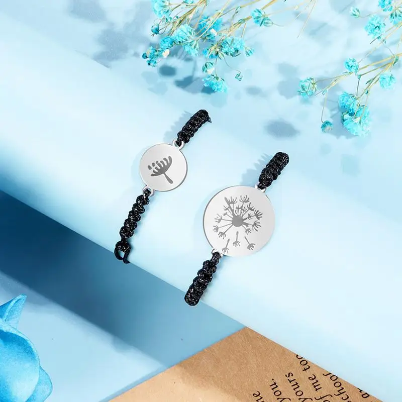 Pulsera de mano de acero de titanio a juego para madre e hija, brazalete para el día de la madre, San Valentín, Navidad - imagen 2