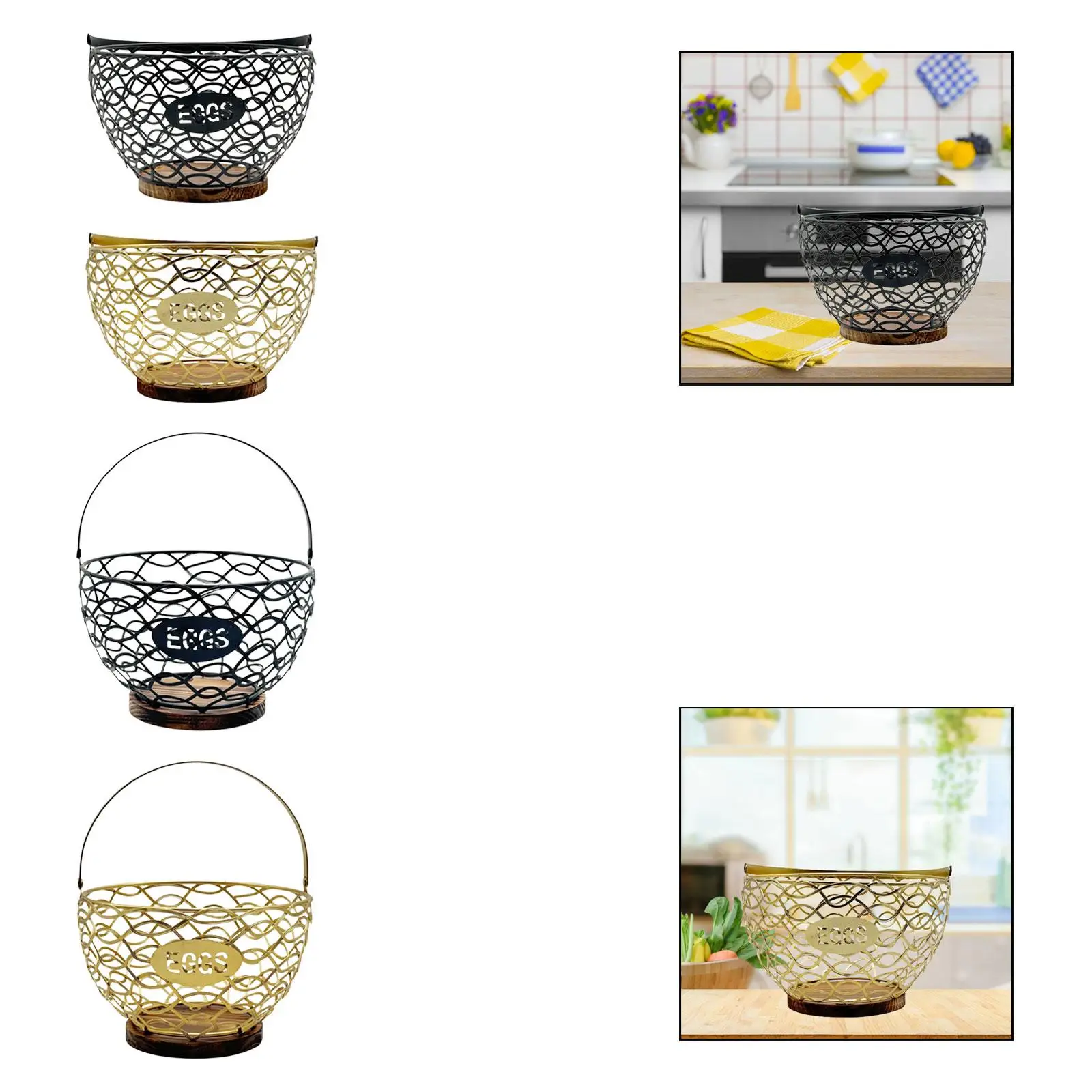 Cesta de mimbre para huevos y frutas – Organizador rústico de cocina y granja - imagen 3