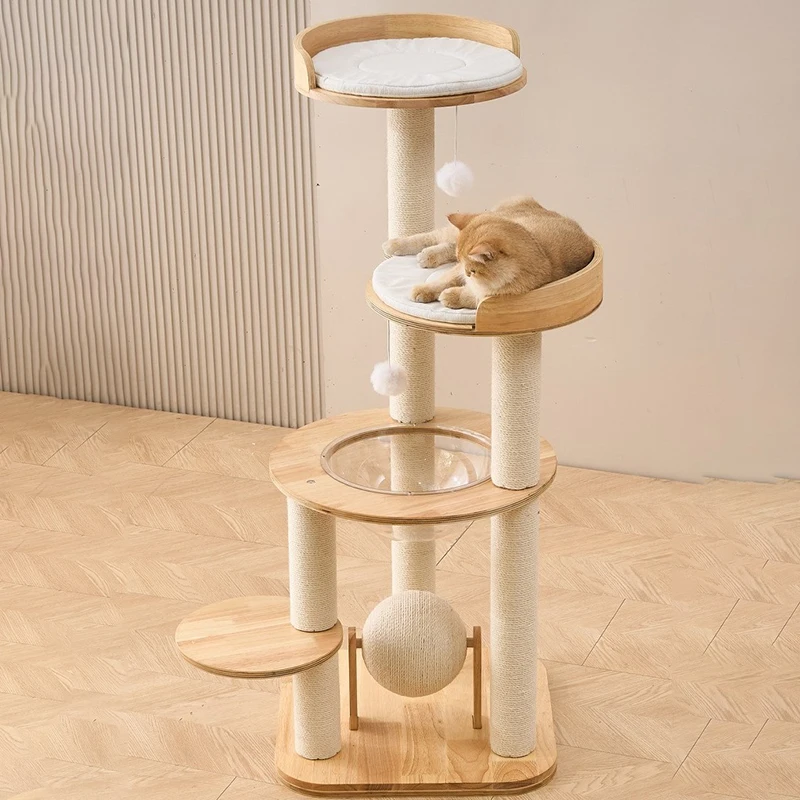 Árbol de roble para gatos, torre grande de lujo para gatos, cama rascadora para mascotas, Catnap, árboles para gatitos, accesorios para muebles, hamaca, juguete para gatos, producto para mascotas - imagen 3