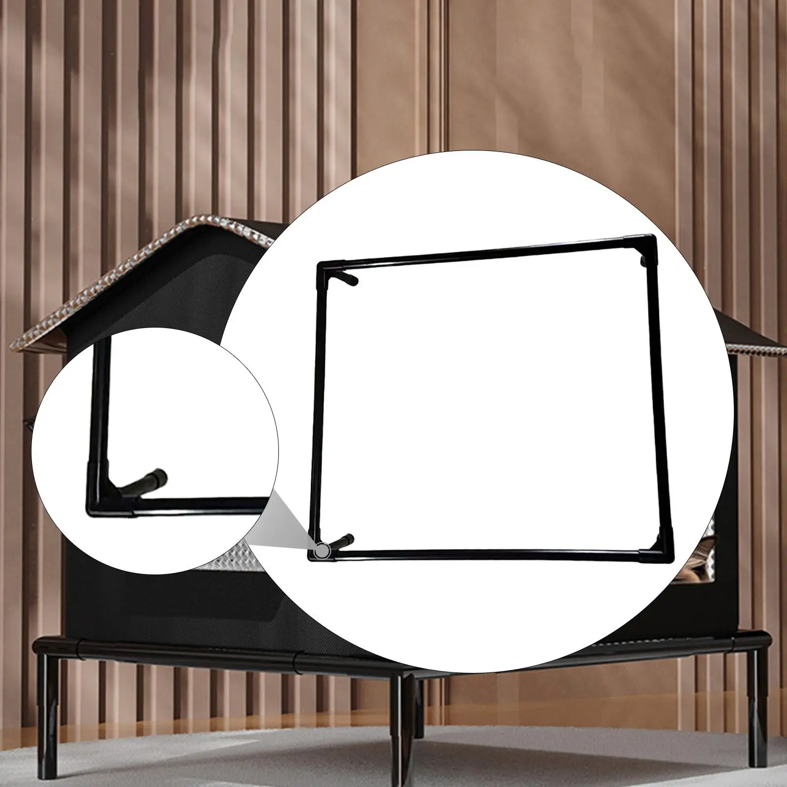 Solo marco de cama para mascotas, soporte para casa para perros, soporte confiable, estable negro con pies, soporte resistente para nido de gato callejero, marco de soporte para cama para gato - imagen 3