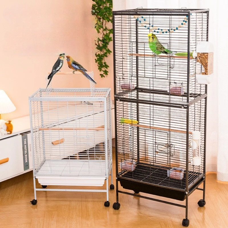Jaula para pájaros de lujo, jaulas grandes para loros, accesorios, ruedas para cajones, casas de pájaros, cerradura para loros, comedero para palomas, suministros para jaulas de pájaros - imagen 2