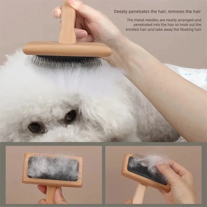 Cepillo rebanador para perros para quitar y cuidar, cepillo para perros y gatos, deshedding elimina enredos debajo del abrigo y pelusa suelta para el pelo de mascotas - imagen 5