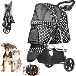 Cochecito para perros y gatos pequeños - ligero, plegable y portátil