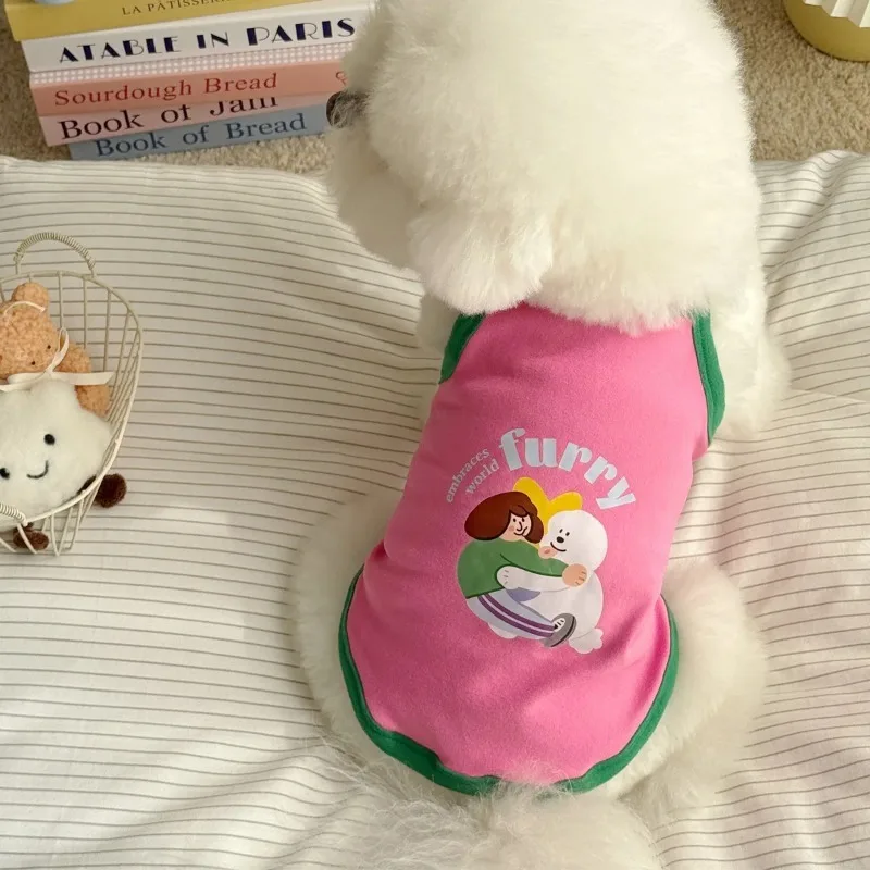 Ropa bonita de verano para perros, camisola, chaleco fino para perros pequeños y gatos, vestido estampado bonito y cómodo para parejas, ropa para cachorros - imagen 4