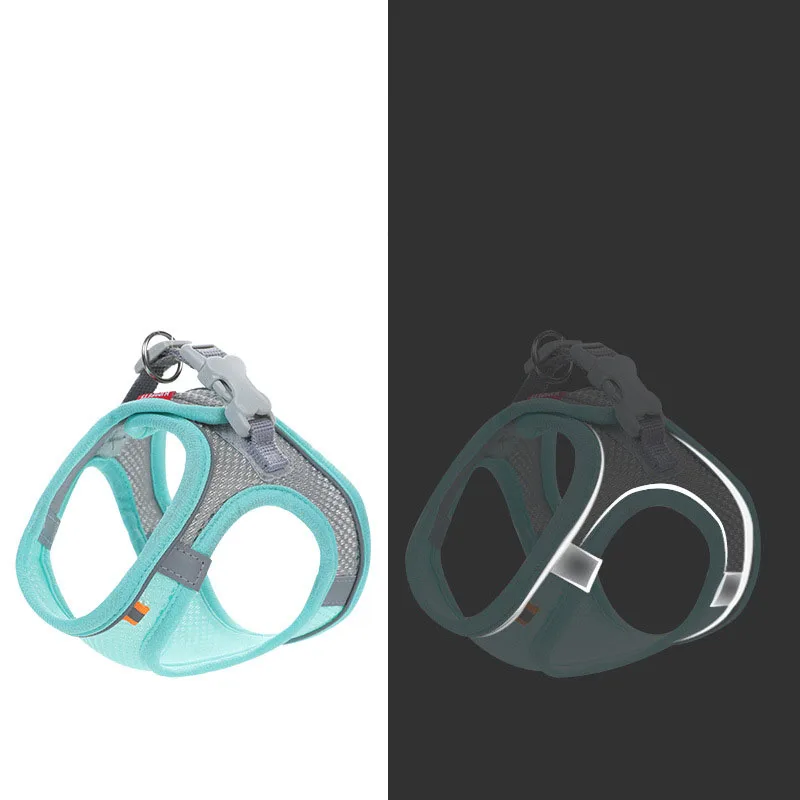 Arnés para perros, chaleco, pecho, collares para gatos, cuerda para perros pequeños, reflectante, transpirable, ajustable, para caminar al aire libre, viajes, suministros para mascotas - imagen 4