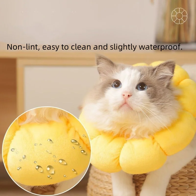 Nuevo anillo ajustable de girasol para gato Elizabeth con gato suave antirotura con anti-lecos sin extraña después de neutralizar - imagen 2