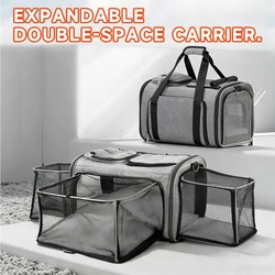 Transportín expandible para gatos y perros – Forro de felpa extraíble