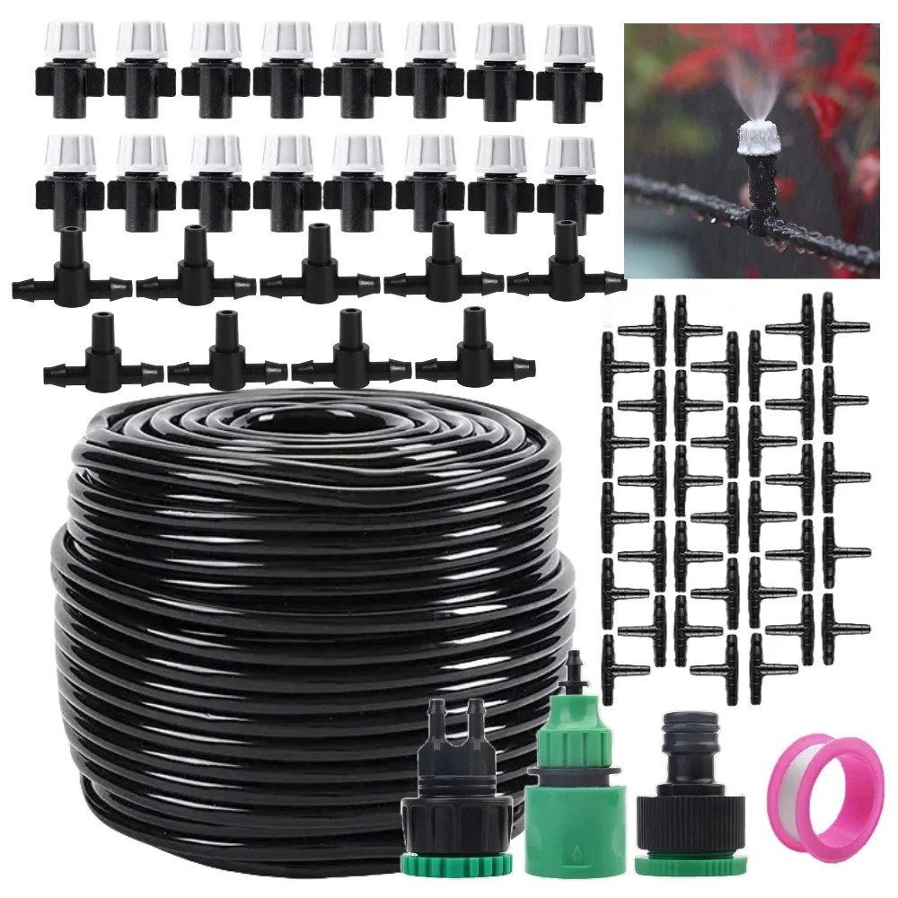 Sistema de riego automático de 10-20M, boquillas antiniebla portátiles, cabezal de pulverización para manguera de jardín, sistema de enfriamiento por nebulización para exteriores