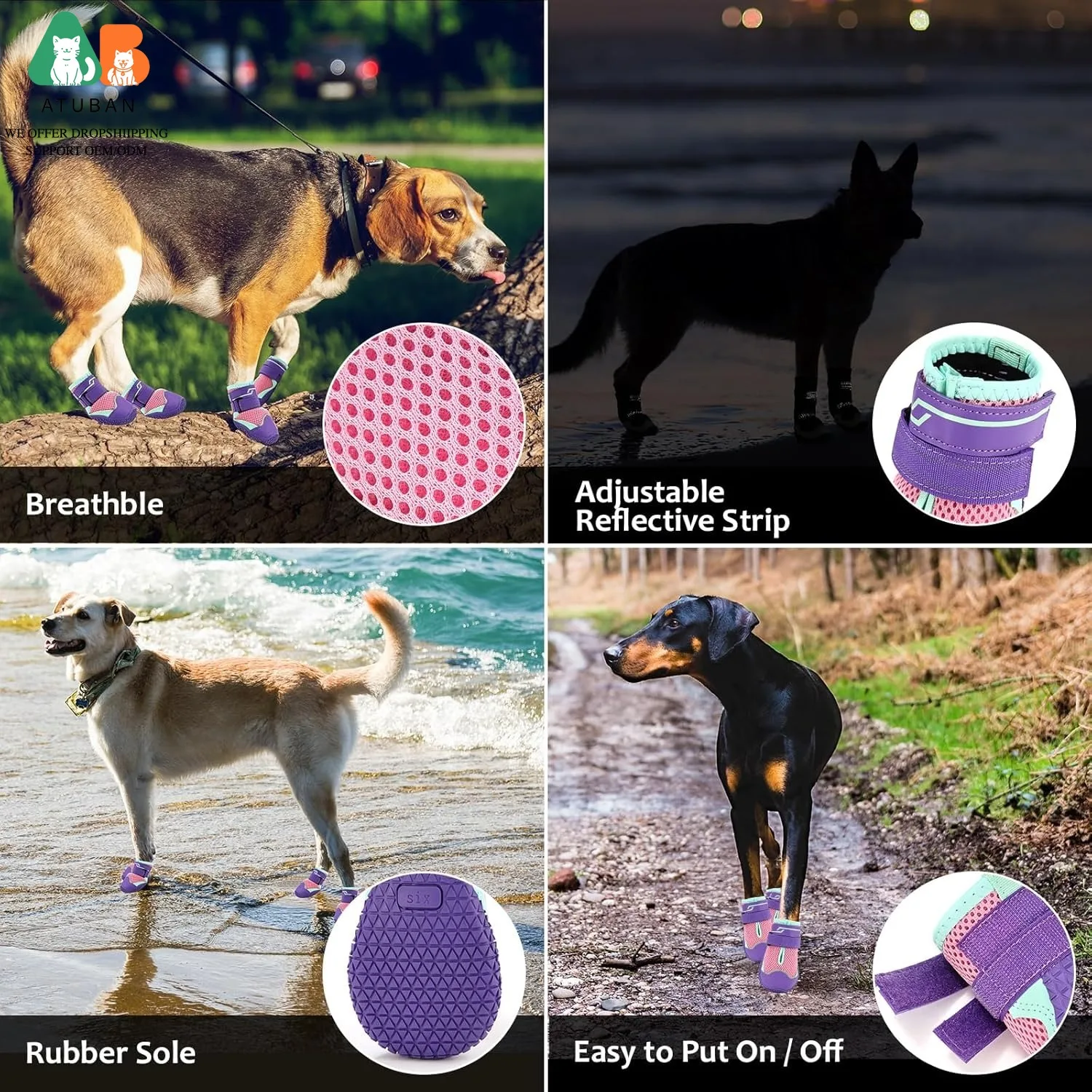 Botas antideslizantes para perros, protegen patas del pavimento caliente - imagen 2