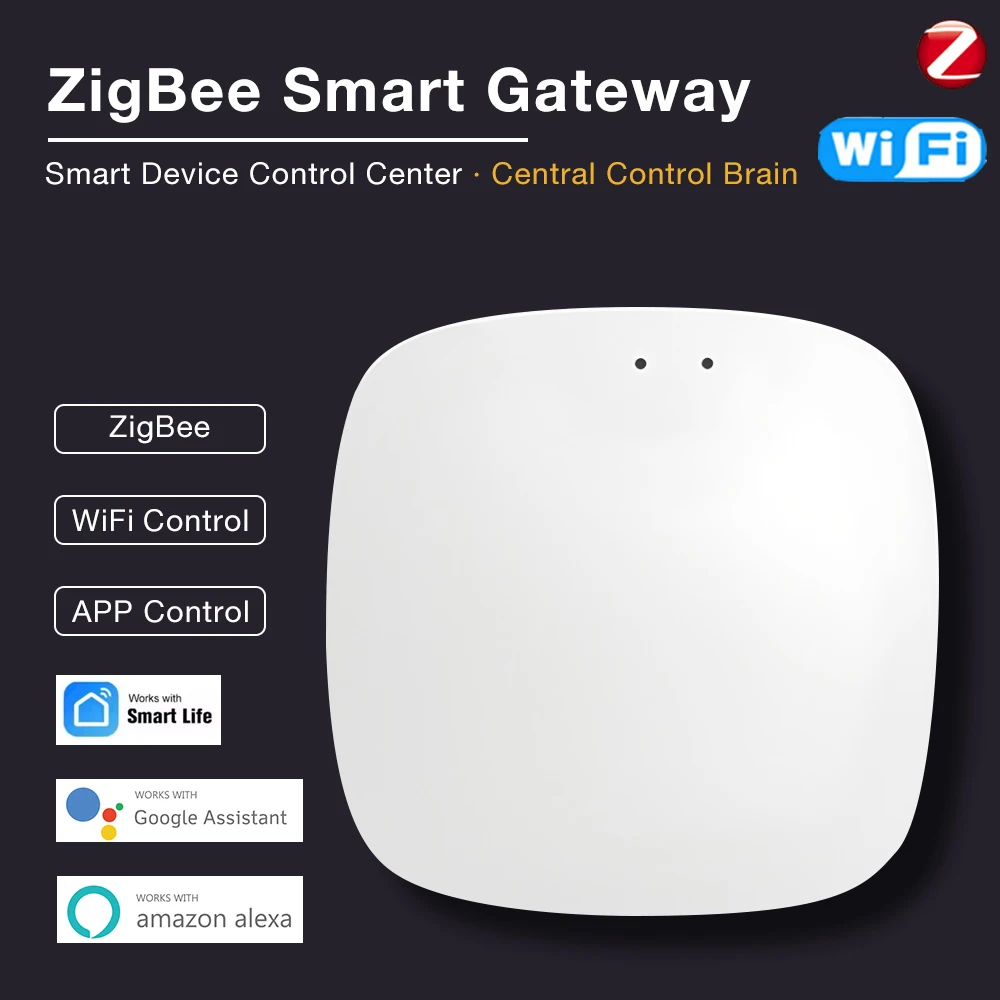 ZigBee-Hub de enlace inalámbrico, electrodomésticos, mando a distancia, puente multimodo con cable, funciona con Smart Life, Alexa y Google Play