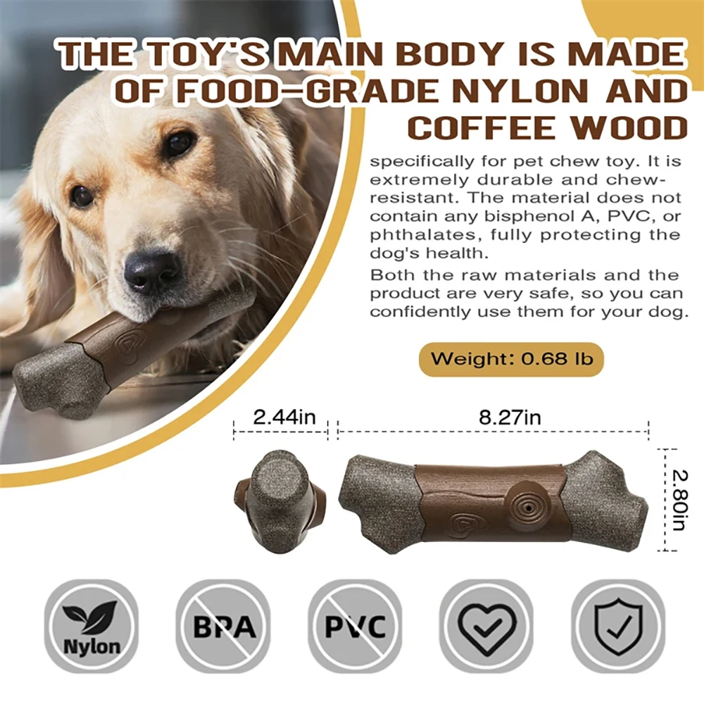 Juguetes para masticar para perros grandes, materiales seguros y chillones divertidos, rama de árbol súper duradera diseñada más dura que los huesos, suministros para mascotas para interiores y exteriores - imagen 5
