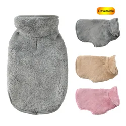 Abrigo reversible de invierno para perros grandes y gatos – Jersey suave