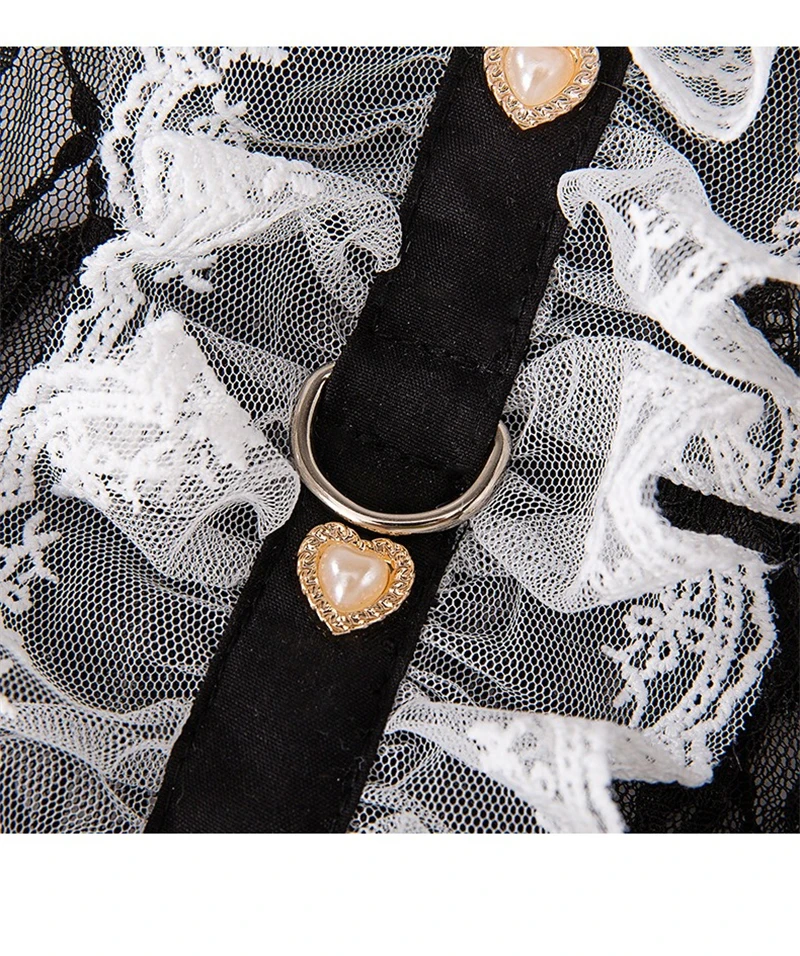 Ropa Sexy de encaje para cachorros, chaleco corto de princesa de tul transpirable para perros pequeños y medianos, falda personalizada con forma de corazón y gato de circón - imagen 5