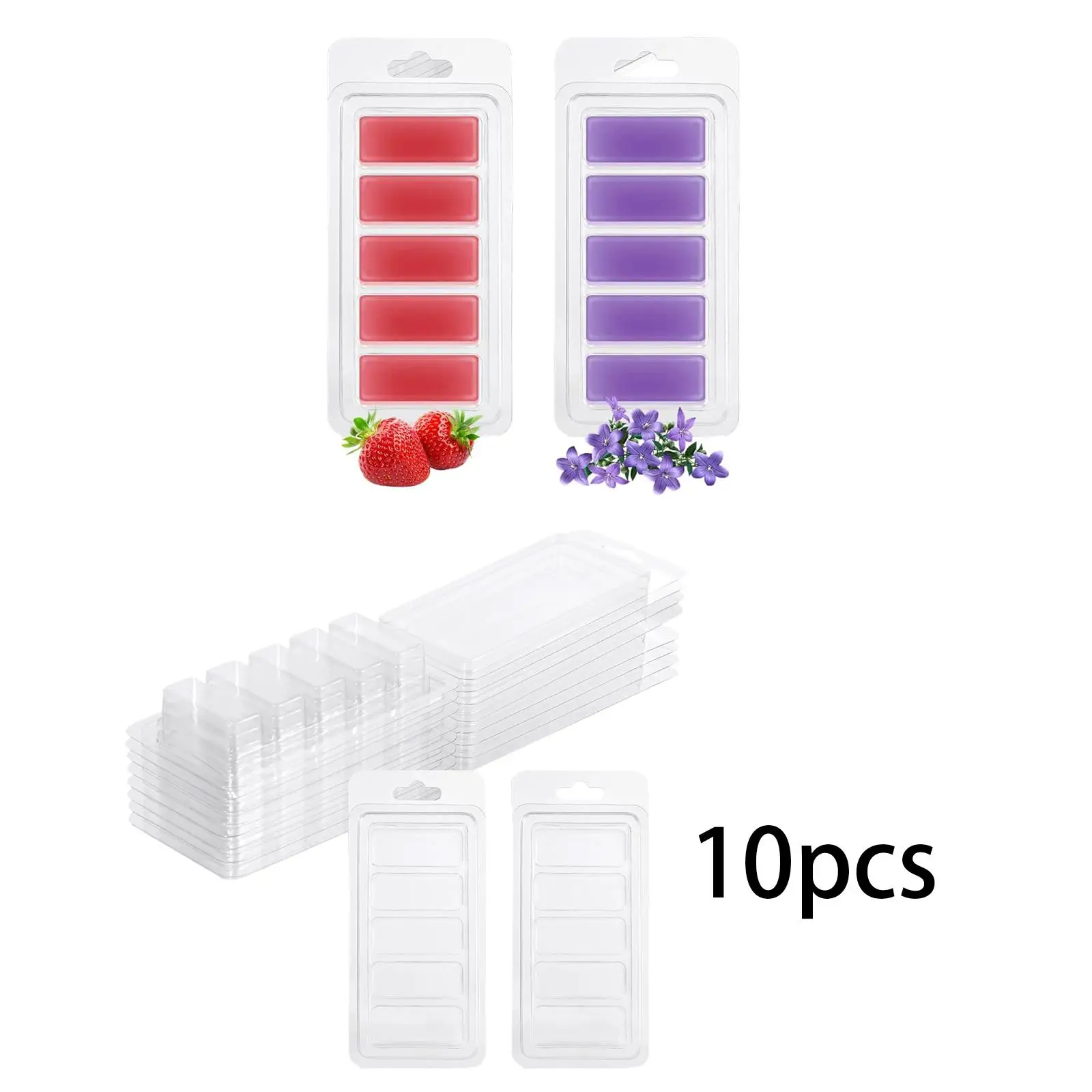 10Pcs Candles Melt Clamshells Models DIY Chocolates Supplies Candle Container Handmade Easy to Use Rectangle Candle Making