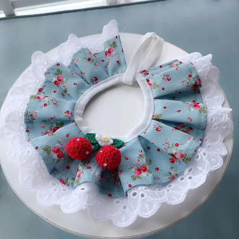 Bandana de lujo para perro y gato, Collar de encaje bordado, baberos, lazo para perro, Princesa, accesorios para perros pequeños y medianos, proveedor de mascotas - imagen 5